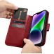 iCarer Wallet Case 2in1 iPhone 14 Leather Flip Case Anti-RFID Red