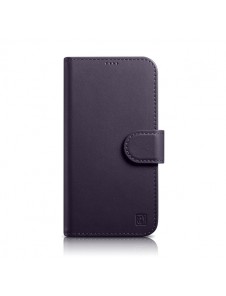 iCarer Wallet Case 2in1 Case iPhone 14 Leather Flip Cover Anti-RFID Dark Purple