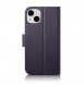 iCarer Wallet Case 2in1 Case iPhone 14 Leather Flip Cover Anti-RFID Dark Purple