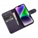 iCarer Wallet Case 2in1 Case iPhone 14 Leather Flip Cover Anti-RFID Dark Purple