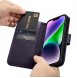 iCarer Wallet Case 2in1 Case iPhone 14 Leather Flip Cover Anti-RFID Dark Purple