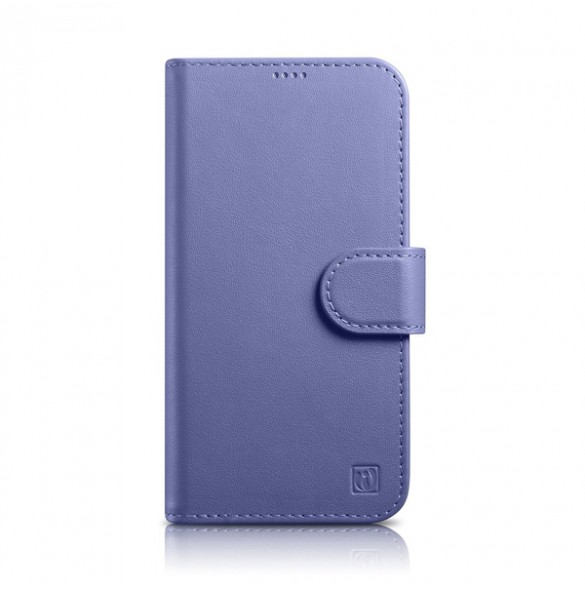 iCarer Wallet Case 2in1 Case iPhone 14 Leather Flip Cover Anti-RFID Light Purple