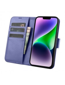 iCarer Wallet Case 2in1 Case iPhone 14 Leather Flip Cover Anti-RFID Light Purple