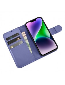 iCarer Wallet Case 2in1 Case iPhone 14 Leather Flip Cover Anti-RFID Light Purple