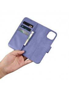 iCarer Wallet Case 2in1 Case iPhone 14 Leather Flip Cover Anti-RFID Light Purple