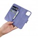 iCarer Wallet Case 2in1 Case iPhone 14 Leather Flip Cover Anti-RFID Light Purple