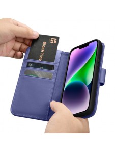 iCarer Wallet Case 2in1 Case iPhone 14 Leather Flip Cover Anti-RFID Light Purple