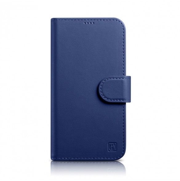 iCarer Wallet Case 2in1 Case iPhone 14 Anti-RFID Leather Flip Case Blue