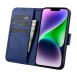 iCarer Wallet Case 2in1 Case iPhone 14 Anti-RFID Leather Flip Case Blue