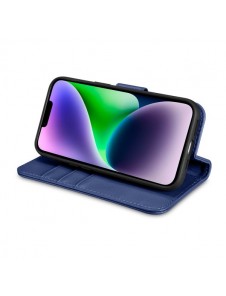 iCarer Wallet Case 2in1 Case iPhone 14 Anti-RFID Leather Flip Case Blue