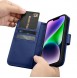 iCarer Wallet Case 2in1 Case iPhone 14 Anti-RFID Leather Flip Case Blue