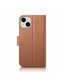 iCarer Wallet Case 2in1 case iPhone 14 leather cover with flap Anti-RFID brown