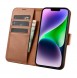 iCarer Wallet Case 2in1 case iPhone 14 leather cover with flap Anti-RFID brown