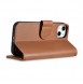 iCarer Wallet Case 2in1 case iPhone 14 leather cover with flap Anti-RFID brown