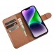iCarer Wallet Case 2in1 case iPhone 14 leather cover with flap Anti-RFID brown