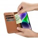 iCarer Wallet Case 2in1 case iPhone 14 leather cover with flap Anti-RFID brown