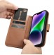 iCarer Wallet Case 2in1 case iPhone 14 leather cover with flap Anti-RFID brown