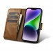 iCarer Oil Wax Wallet Case 2in1 Case iPhone 14 Leather Flip Cover Anti-RFID brown