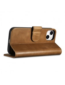 iCarer Oil Wax Wallet Case 2in1 Case iPhone 14 Leather Flip Cover Anti-RFID brown
