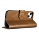 iCarer Oil Wax Wallet Case 2in1 Case iPhone 14 Leather Flip Cover Anti-RFID brown