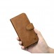 iCarer Oil Wax Wallet Case 2in1 Case iPhone 14 Leather Flip Cover Anti-RFID brown