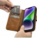 iCarer Oil Wax Wallet Case 2in1 Case iPhone 14 Leather Flip Cover Anti-RFID brown