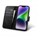iCarer Oil Wax Wallet Case 2in1 Case iPhone 14 Leather Flip Cover Anti-RFID black