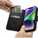 iCarer Oil Wax Wallet Case 2in1 Case iPhone 14 Leather Flip Cover Anti-RFID black