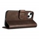iCarer Oil Wax Wallet Case 2in1 Case iPhone 14 Leather Flip Cover Anti-RFID Brown