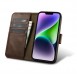 iCarer Oil Wax Wallet Case 2in1 Case iPhone 14 Leather Flip Cover Anti-RFID Brown