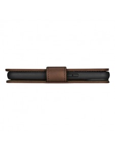 iCarer Oil Wax Wallet Case 2in1 Case iPhone 14 Leather Flip Cover Anti-RFID Brown