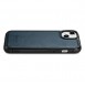iCarer Leather Oil Wax case covered with natural leather for iPhone 14 blue
