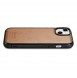 iCarer Leather Oil Wax case covered with natural leather for iPhone 14 brown