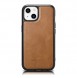 iCarer Leather Oil Wax case covered with natural leather for iPhone 14 brown