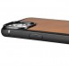 iCarer Leather Oil Wax case covered with natural leather for iPhone 14 brown