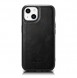 iCarer Leather Oil Wax Genuine Leather Case for iPhone 14 (MagSafe Compatible) Black