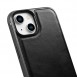 iCarer Leather Oil Wax Genuine Leather Case for iPhone 14 (MagSafe Compatible) Black