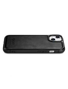 iCarer Leather Oil Wax Genuine Leather Case for iPhone 14 (MagSafe Compatible) Black