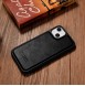 iCarer Leather Oil Wax Genuine Leather Case for iPhone 14 (MagSafe Compatible) Black