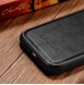 iCarer Leather Oil Wax Genuine Leather Case for iPhone 14 (MagSafe Compatible) Black