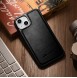 iCarer Leather Oil Wax Genuine Leather Case for iPhone 14 (MagSafe Compatible) Black