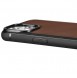 iCarer Leather Oil Wax case covered with natural leather for iPhone 14 brown
