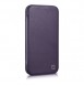 iCarer CE Premium Leather Folio Case iPhone 14 Magnetic Flip Leather Folio Case MagSafe Dark Purple