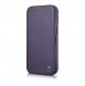iCarer CE Premium Leather Folio Case iPhone 14 Magnetic Flip Leather Folio Case MagSafe Dark Purple