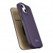 iCarer CE Premium Leather Folio Case iPhone 14 Magnetic Flip Leather Folio Case MagSafe Dark Purple