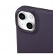 iCarer CE Premium Leather Folio Case iPhone 14 Magnetic Flip Leather Folio Case MagSafe Dark Purple