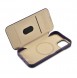 iCarer CE Premium Leather Folio Case iPhone 14 Magnetic Flip Leather Folio Case MagSafe Dark Purple