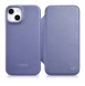 iCarer CE Premium Leather Folio Case iPhone 14 Magnetic Flip Leather Folio Case MagSafe Light Purple