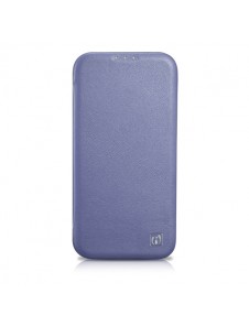 iCarer CE Premium Leather Folio Case iPhone 14 Magnetic Flip Leather Folio Case MagSafe Light Purple