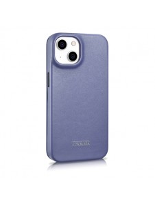 iCarer CE Premium Leather Folio Case iPhone 14 Magnetic Flip Leather Folio Case MagSafe Light Purple